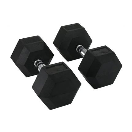 Professional Hex Rubber Dumbbell (2.5kg-15kg) – Anti-Roll Cast Iron Weight for Home & Gym Strength Training