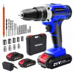 VOITCYN 21V Cordless Drill with 2Ah Battery 40N.m Torque 25+1 Clutch & 23PC Kit