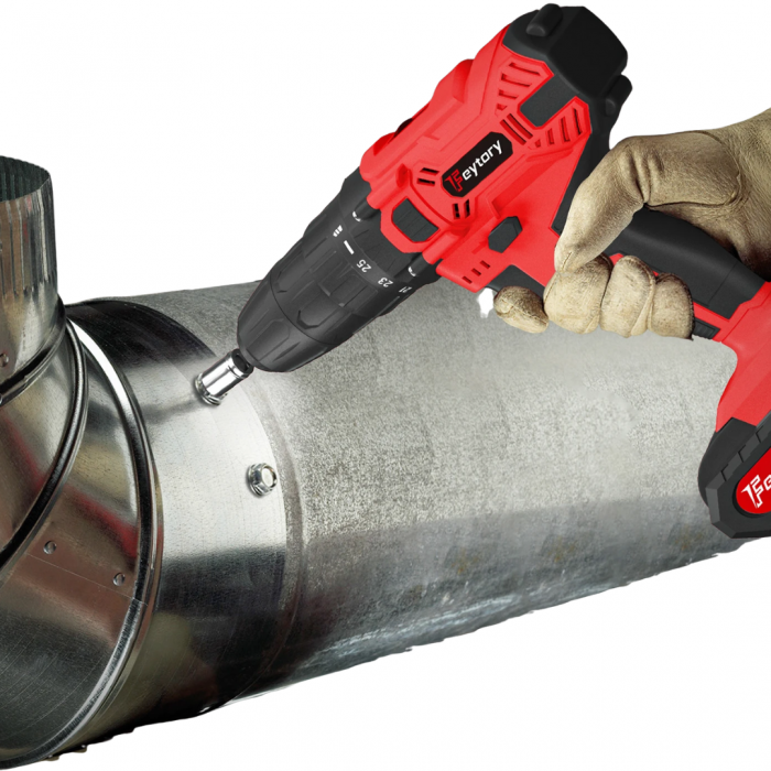 Feytory 21V Cordless Drill 25+1 Torque 2-Speed w/ 2 Batteries & 29PC Kit