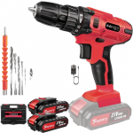 Feytory 21V Cordless Drill 25+1 Torque 2-Speed w/ 2 Batteries & 29PC Kit