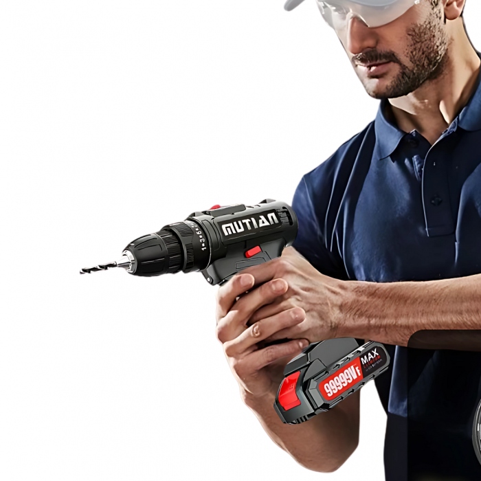 MUTIAN 12V Cordless Drill Set 28-Piece 25+1 Torque 2-Speed w/ LED Light