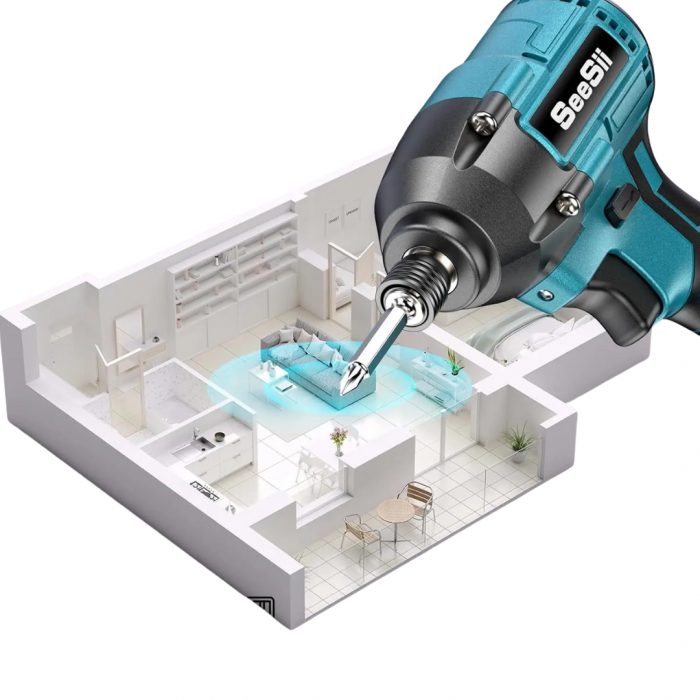 SeeSii 21V Brushless Impact Driver 180Nm 2500RPM w/ 2x2000mAh Batteries & 20PC Bits