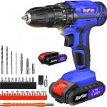 DayPlus 21V Cordless Drill 45Nm Brushless Motor 2-Speed 25+1 Torque with 26PC Kit