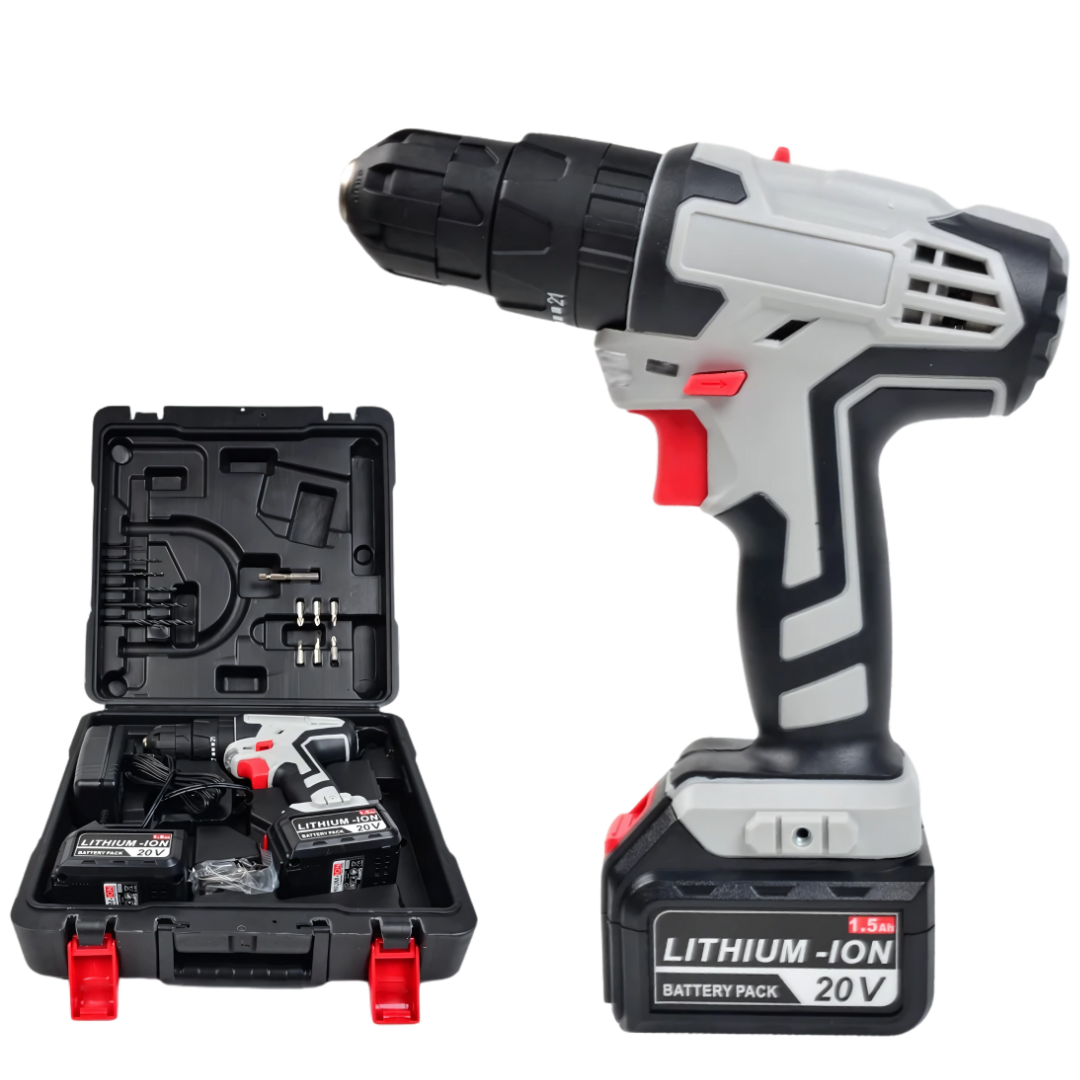 NEOPOWER 20V Cordless Impact Drill with 10mm Chuck 21+3 Torque 1500mAh Battery