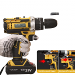 SNJUE 24-in-1 Cordless Drill Set 21V Brushless Motor 25+1 Torque 3/8" Keyless Chuck