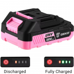 DOKO 20V Pink Cordless Drill Set for Women with 40Nm Torque 2 Speeds & 18+1 Settings
