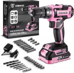 DOKO 20V Pink Cordless Drill Set for Women with 40Nm Torque 2 Speeds & 18+1 Settings