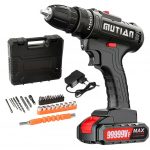 MUTIAN 12V Cordless Drill Set 28-Piece 25+1 Torque 2-Speed w/ LED Light