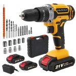 VOITCYN 21V Cordless Drill with 2Ah Battery 40N.m Torque 25+1 Clutch & 23PC Kit