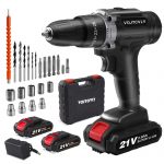 VOITCYN 21V Cordless Drill with 2Ah Battery 40N.m Torque 25+1 Clutch & 23PC Kit