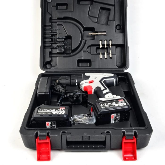 NEOPOWER 20V Cordless Impact Drill with 10mm Chuck 21+3 Torque 1500mAh Battery